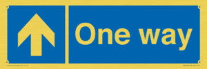 One way with up directional arrow
